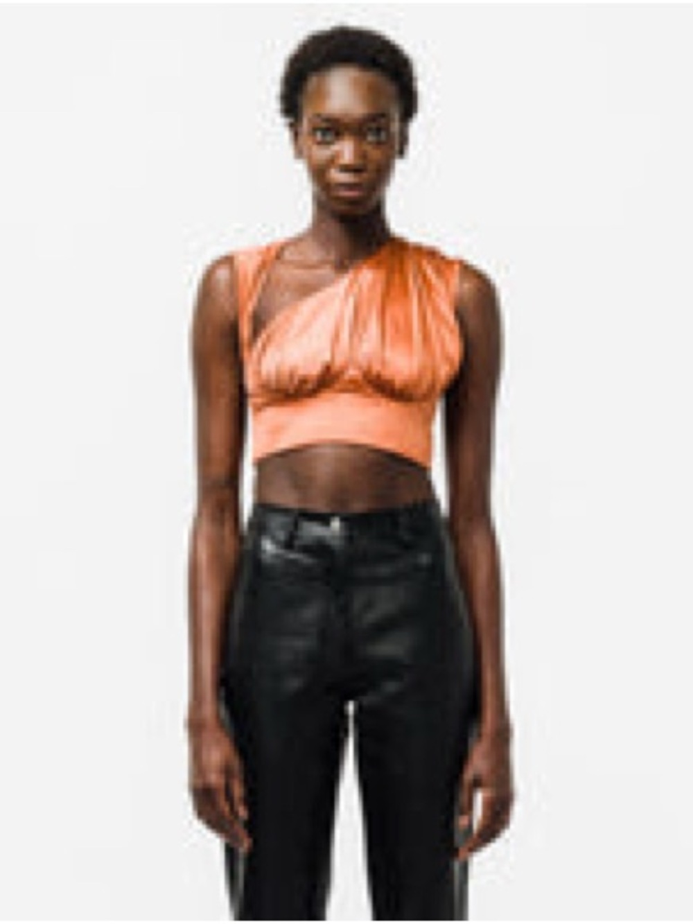 Isa Boulder Sculptural Draped Crop Top Rust Large NWT! $380